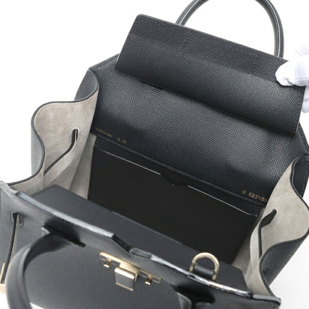 Valextra 2-Handle Milano Bag Mini Shoulder Bag, Soft Calfskin, Black - Picture 6 of 9